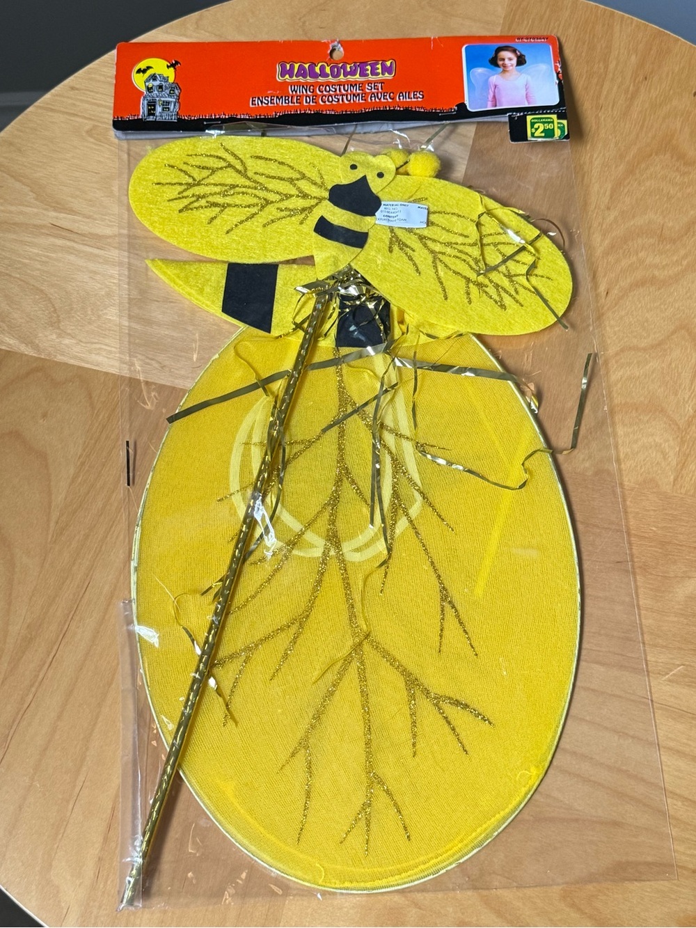 NOS Vintage Halloween Children's Bumble Bee Bug Dollarama Wing Set
